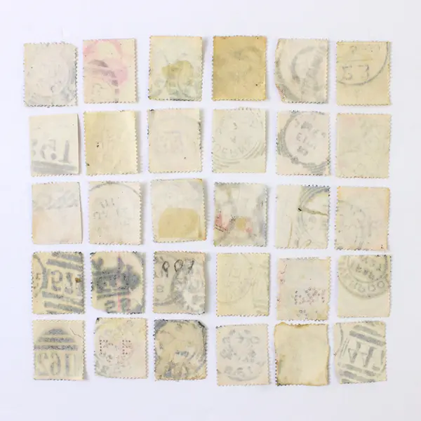 Lot Of 30 Great Britain Queen Victoria Penny Lilac One Penny Stamps Used 