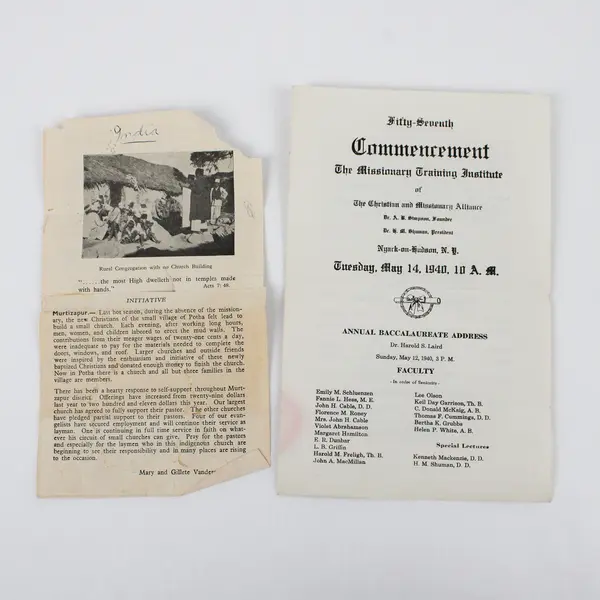  Gillette Vandegrift Missionary Chaplain 1940s Ephemera Lot Europe India