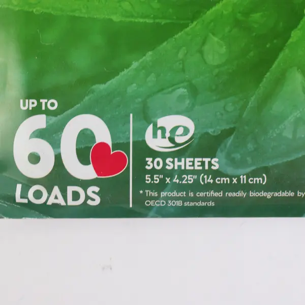 Earth Breeze Laundry Detergent Eco-Sheets (30 Sheets) Fresh Scent Up To 60 Loads