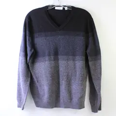  Calvin Klein Sweater Striped Gray Ombre Women’s Size L