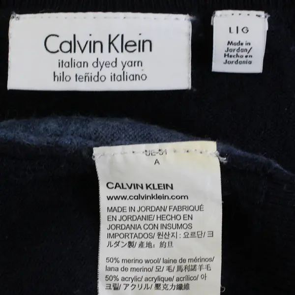  Calvin Klein Sweater Striped Blue Ombre Women’s Size L