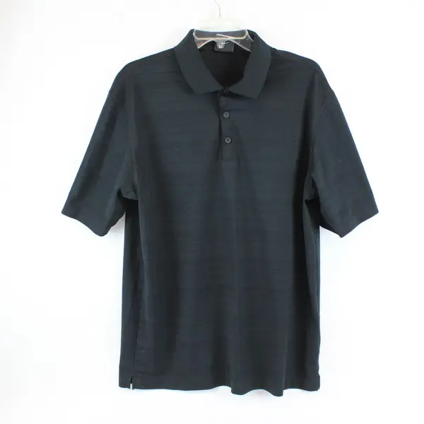 Nike Golf Polo Shirt Black Dri-Fit Men's L