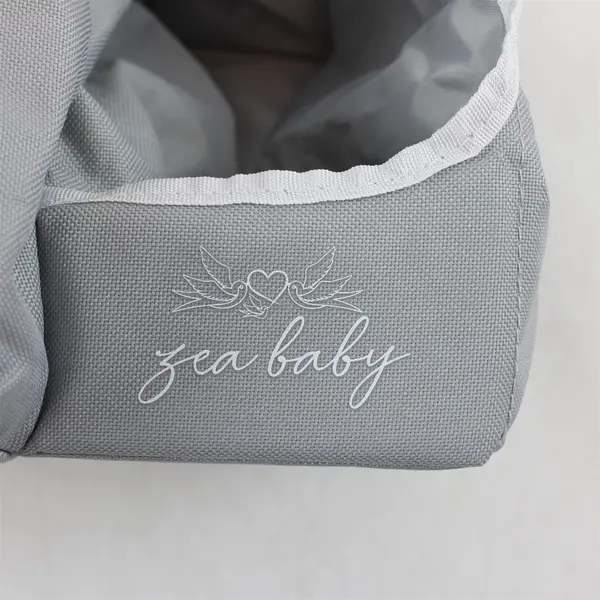 Zea Baby Solid Gray Color Hanging Fabric Baby Diaper Caddy Organizer