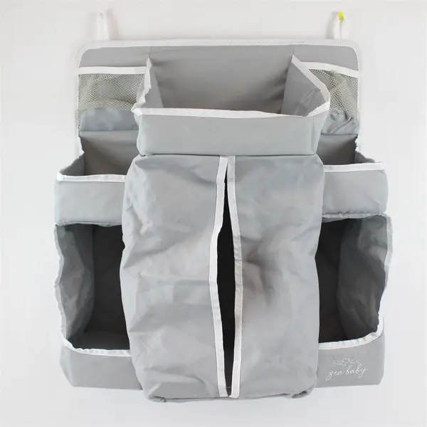 Zea Baby Solid Gray Color Hanging Fabric Baby Diaper Caddy Organizer