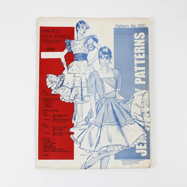 VTG 1977 Jean Hardy Pattern No. 920 Misses' Folk Dance Dresses