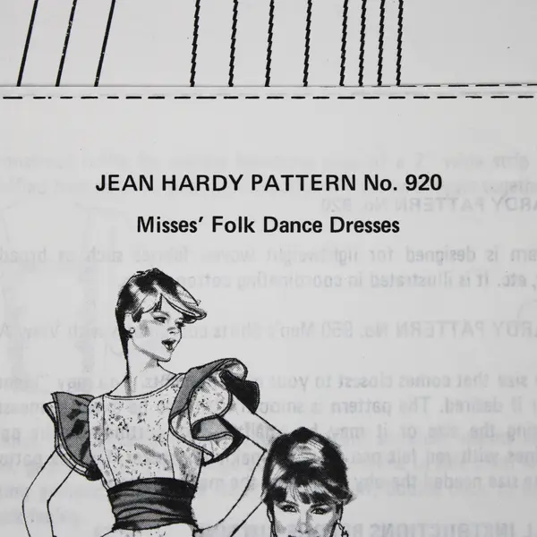 VTG 1977 Jean Hardy Pattern No. 920 Misses' Folk Dance Dresses