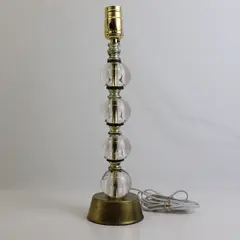 MCM-Style Stacked Glass Ball Table Lamp 15" TESTED WORKS