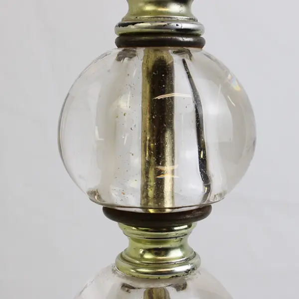 MCM-Style Stacked Glass Ball Table Lamp 15" TESTED WORKS