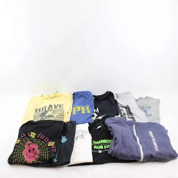 Lot of 10 Men's L Fitness Running CrossFit Shirts & Pullover Hoodie Tees