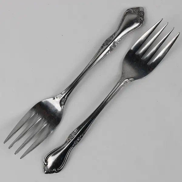 Set of 5 Vintage Breton Rose Stainless Steel Salad Forks