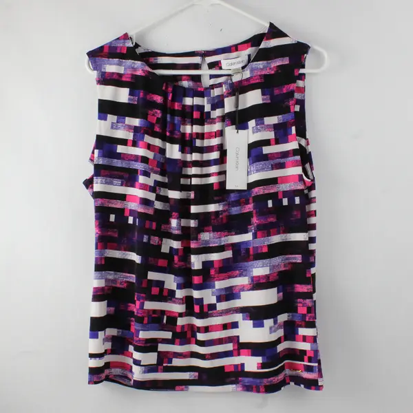 NWT Calvin Klein Womens Sleeveless Blouse Size XL