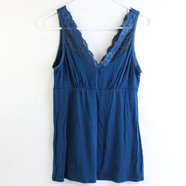 Express Teal Lace Edge Tank Top Sleeveless Medium