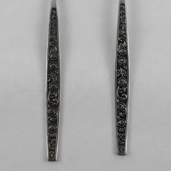 2 Piece Set Vintage Granada Rose Stainless Steel Serving Fork and Spoon