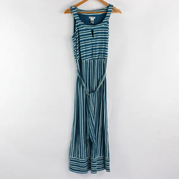 Amanda Lane Blue Striped Maxi Sundress Women's Size Small