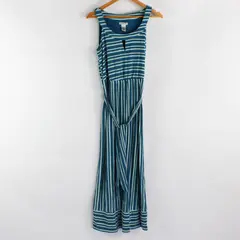 Amanda Lane Blue Striped Maxi Sundress Women's Size Small