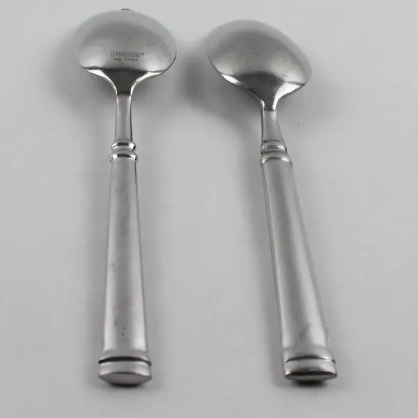 Lot of 2 Cambridge Silver Meridian Pattern Oval Soup Spoons Stainless 8.25" Good