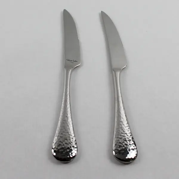 Lot of 2 Robert Welch Whitby Pattern Stainless 9.5" Solid Handle Steak Knives 