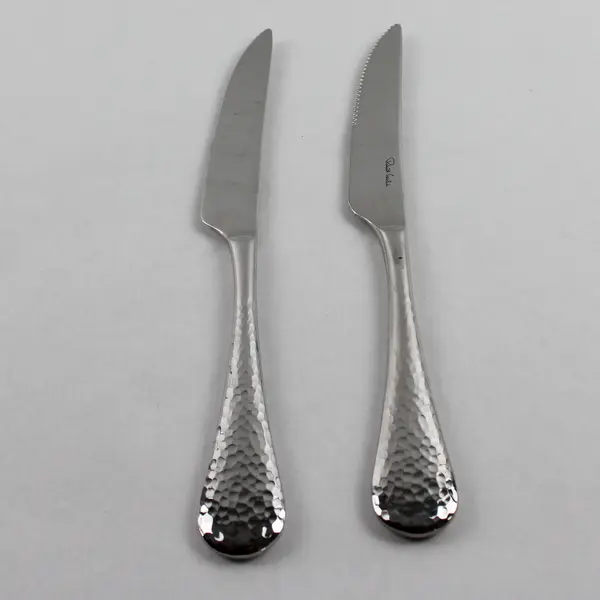 Lot of 2 Robert Welch Whitby Pattern Stainless 9.5" Solid Handle Steak Knives 