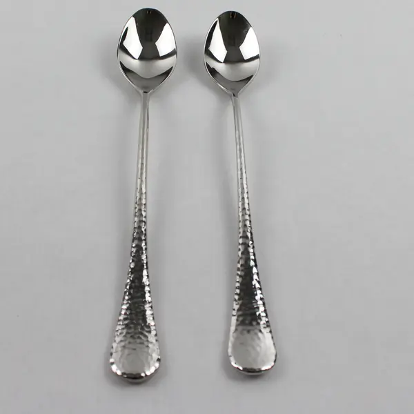 Lot of 2 Robert Welch Whitby Pattern Stainless 8" Iced Tea Spoons Rare HTF