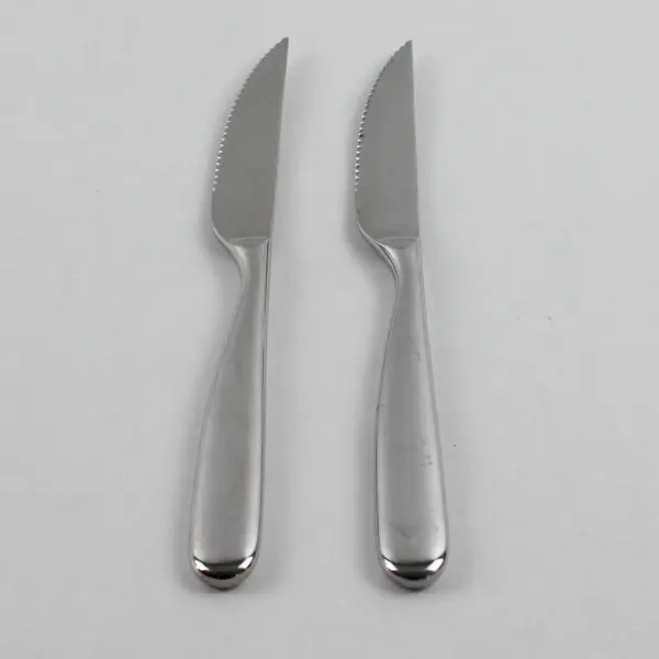 Lot of 2 Robert Welch Stanton Mirror Pattern Stainless 9.25" Steak Knives Good