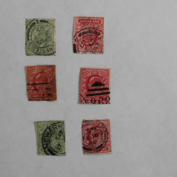 Lot Of 9 Great Britain King Edward VII Half Penny One Penny Stamps Used