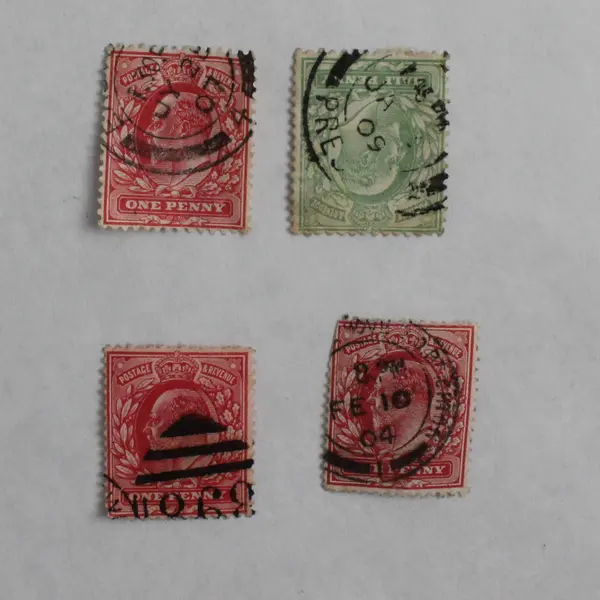 Lot Of 9 Great Britain King Edward VII Half Penny One Penny Stamps Used