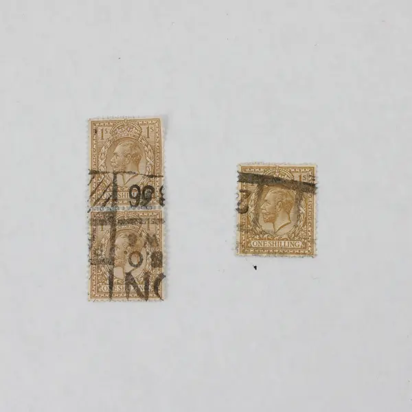 Lot Of 10 Great Britain King George V One Shilling Stamps Used Pairs Singles