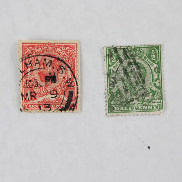 Lot Of 6 Great Britain King George V Half Penny One Penny Stamps Used