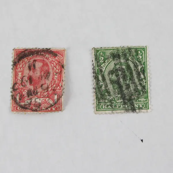 Lot Of 6 Great Britain King George V Half Penny One Penny Stamps Used