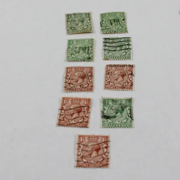 Lot Of 9 Great Britain King George V 1/2d 1 1/2d Stamps Used