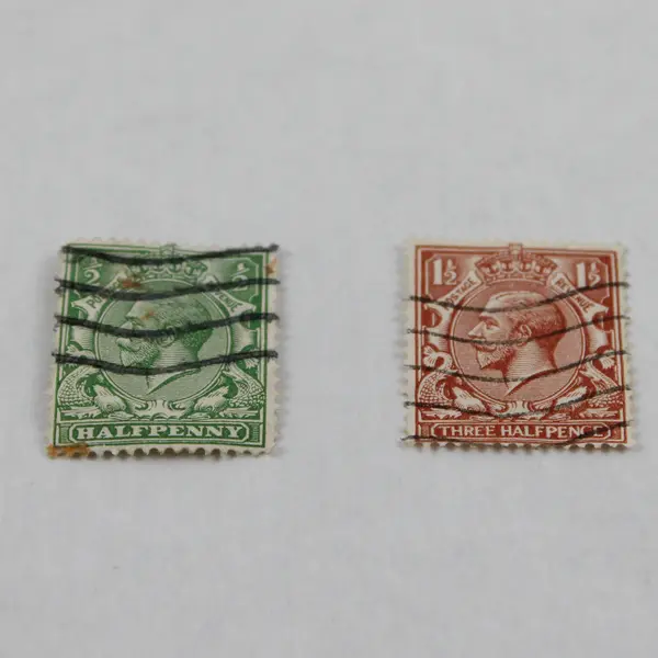 Lot Of 9 Great Britain King George V 1/2d 1 1/2d Stamps Used