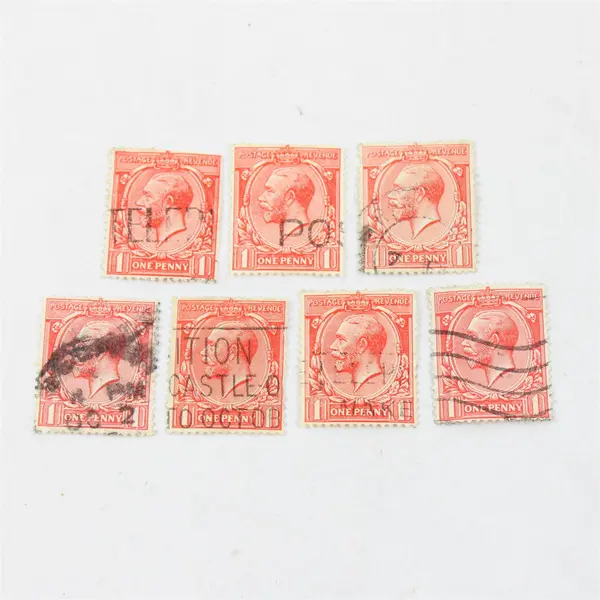 Lot Of 9 Great Britain King George V 1p 2.5d Stamps Used