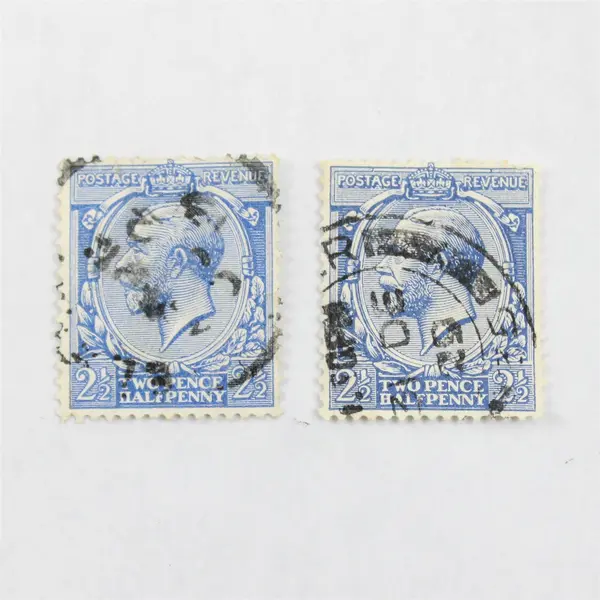 Lot Of 9 Great Britain King George V 1p 2.5d Stamps Used