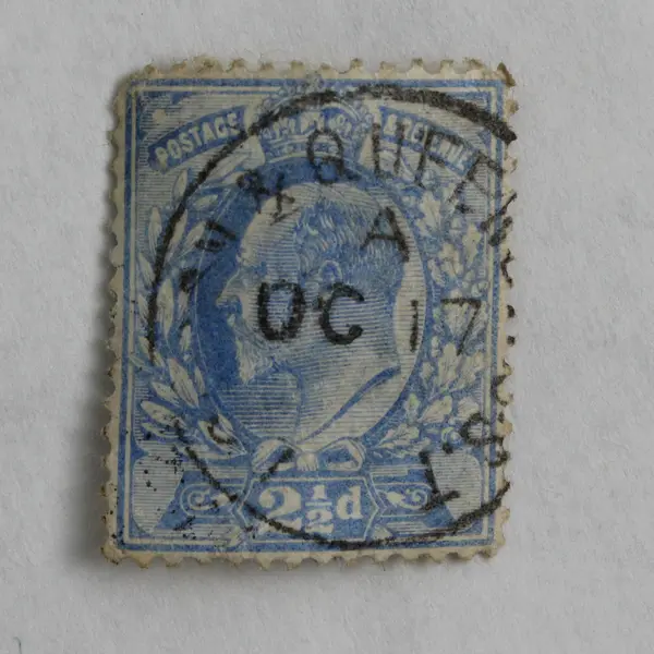 Lot Of 8 Great Britain King Edward VII One Penny 2.5p Stamps Used