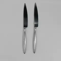 Lot of 2 Gourmet Settings Ellipse 'New French' Solid Knife Stainless Steel