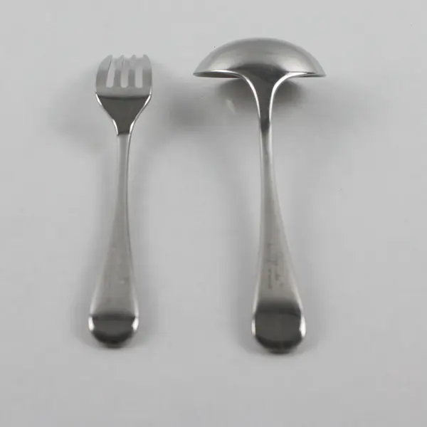 Lot of 2 Robert Welch Iona Tour Pattern 18/10 SS Salad Fork Gravy Ladle Rare HTF