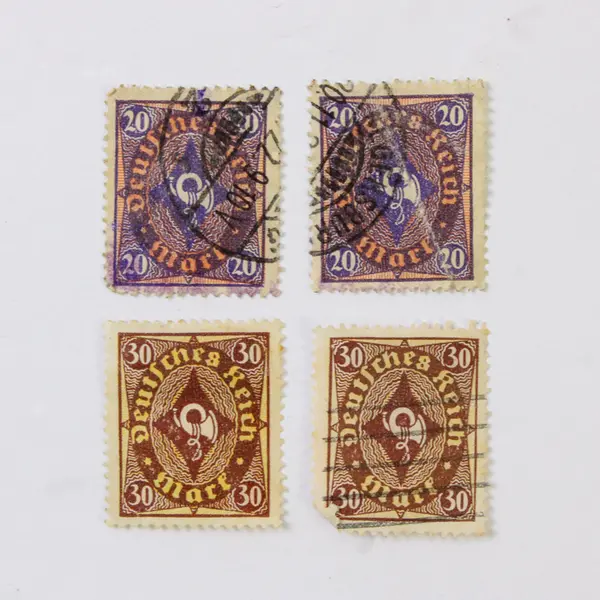 Lot Of 10 Germany Deutsches Reich Posthorn 4/8/20/30/40/50 Mark Stamps Used