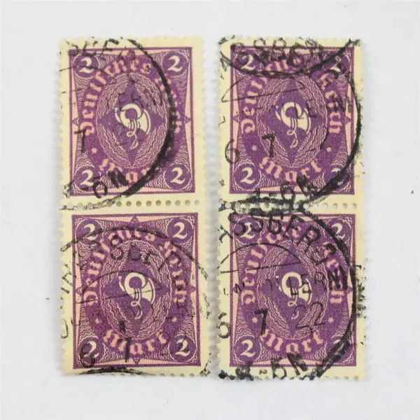 Lot Of 5 Germany Deutsches Reich Posthorn 2/3/4 Mark Stamp Pairs Used (10 Total)
