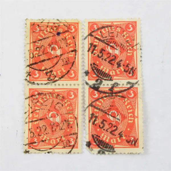 Lot Of 5 Germany Deutsches Reich Posthorn 2/3/4 Mark Stamp Pairs Used (10 Total)