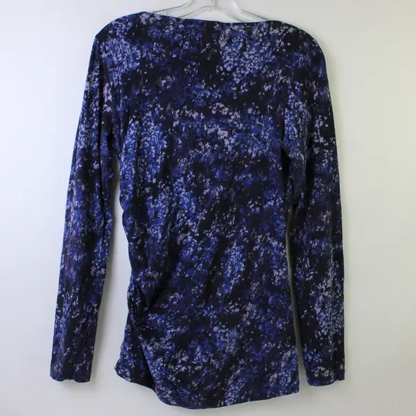 CAbi Women's M Blue Wrap Top Long Sleeve Blouse