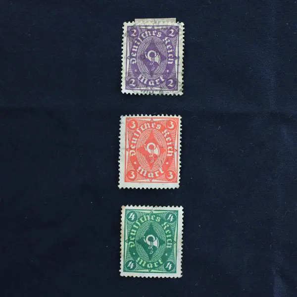 Lot Of 10 Germany Deutsches Reich Posthorn 2/3/4 Mark Stamps Used