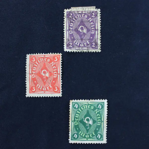 Lot Of 10 Germany Deutsches Reich Posthorn 2/3/4 Mark Stamps Used