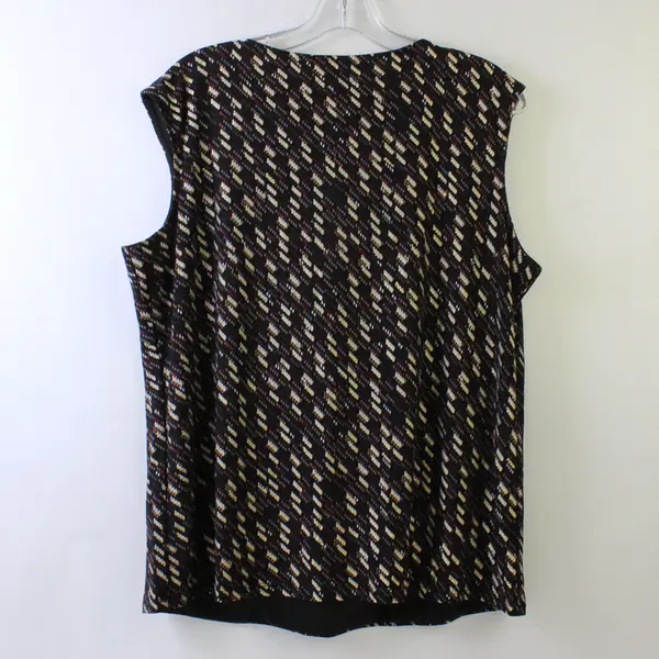 Kasper Women's Geometric Print Pleated Sleeveless Top Size XL