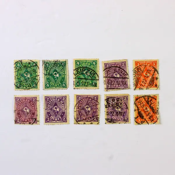 Lot Of 10 Germany Deutsches Reich Posthorn 2/3/4 Mark Stamps Used 1920s