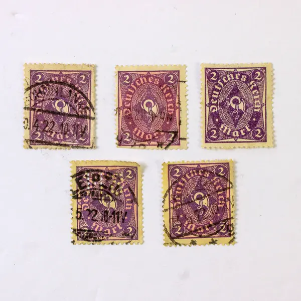 Lot Of 10 Germany Deutsches Reich Posthorn 2/3/4 Mark Stamps Used 1920s