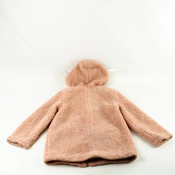 Urban Republic Girls Collection Size S 7/8 Pink Faux Fur Hooded Zip Up Jacket