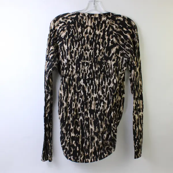 CAbi Women's M Brown Wrap Top Long Sleeve Blouse