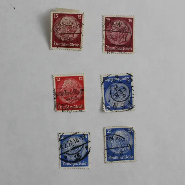 Lot Of 6 Germany Hindenburg Medallion 12/15/25 Pfennig Stamps Used 1930s