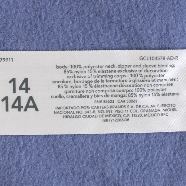 NWT Osh Kosh B'gosh Youth 14/14A Blue Full Zip Fleece Jacket