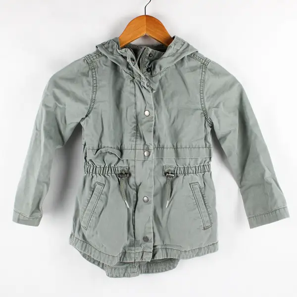 Old Navy Girls S (6-7) Army Green Cargo/Utility Full Zip and Button Jacket